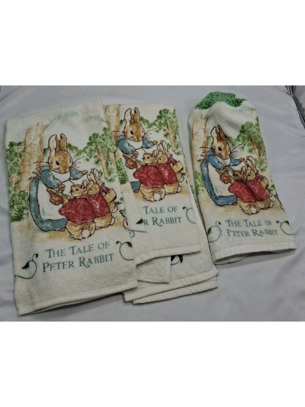 Vtg 3 Beatrix Potter Kitchen Towel Saydah Tale of Peter Rabbit Easter